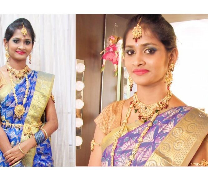 South Indian Bridal Makeup with Bridal hairstyle